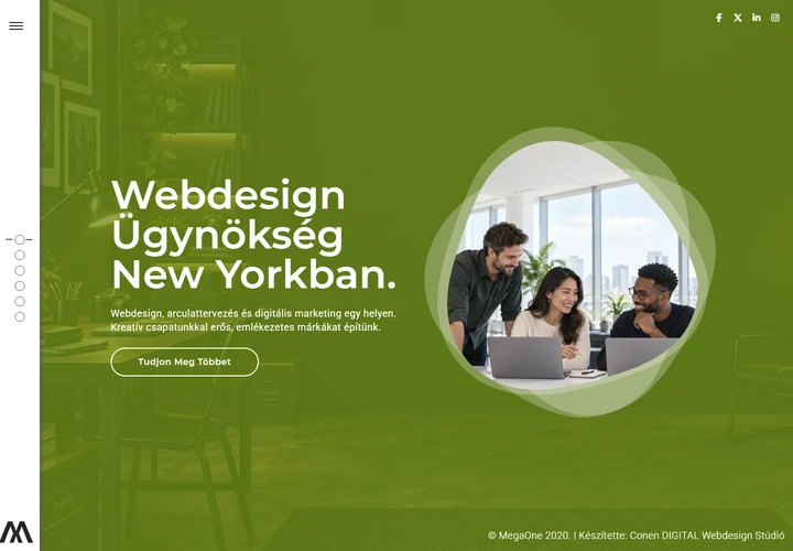 Kreatív webdesign ügynökségi portfólió – a sablon nyitóoldala