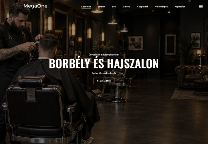 Klasszikus és modern férfi fodrászat és borbély szalon – a sablon nyitóoldala