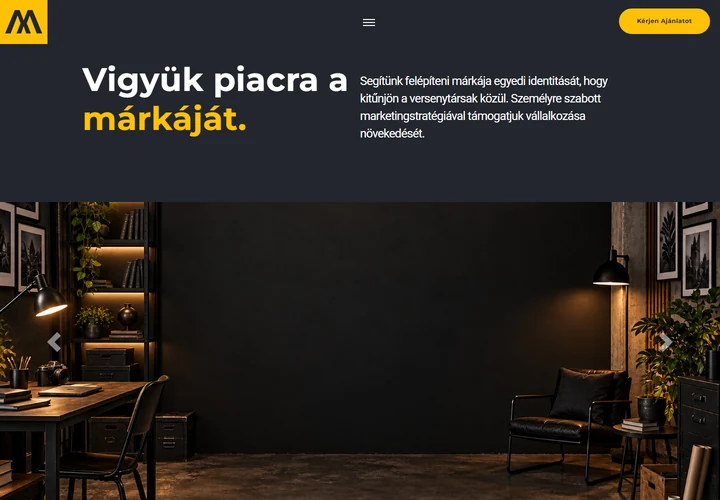 Digitális stratégiai és márkaépítő ügynökség – a sablon nyitóoldala