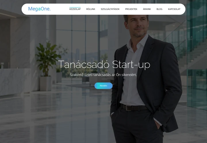 Startup tanácsadó és üzletfejlesztő cég bemutatkozása – a sablon nyitóoldala