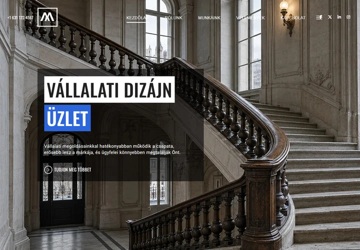 Professzionális vállalati üzleti és dizájn szolgáltatások – a sablon nyitóoldala