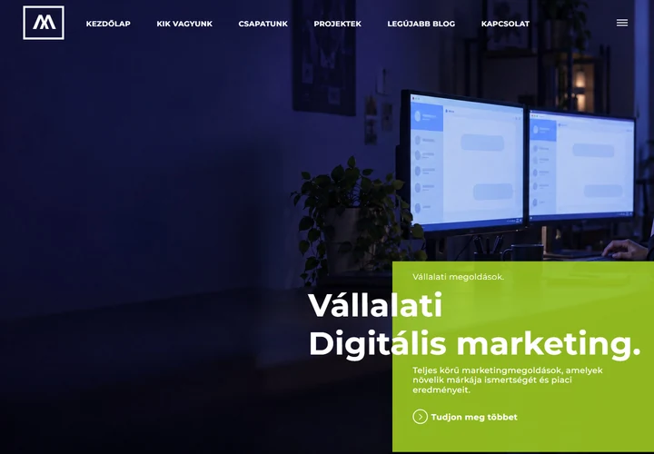 Teljes körű vállalati marketing és márkaépítő ügynökség – a sablon nyitóoldala