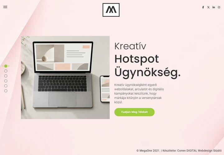 Kreatív és produktív digitális dizájn stúdió – a sablon nyitóoldala
