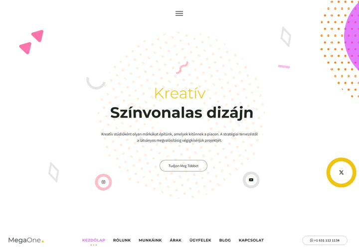 Kreatív dizájn- és SEO-stúdió bemutatkozása – a sablon nyitóoldala