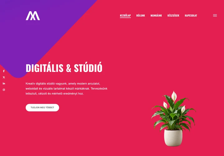 Modern dizájn és online marketing stúdió – a sablon nyitóoldala