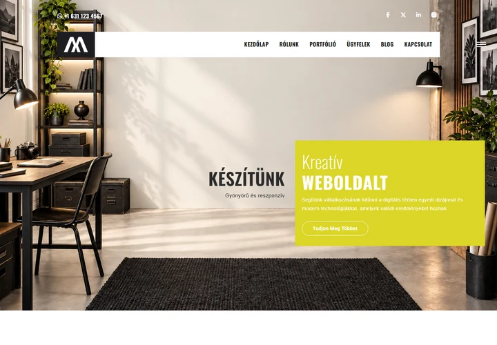 Komplex digitális márkafejlesztő és dizájn ügynökség – a sablon nyitóoldala