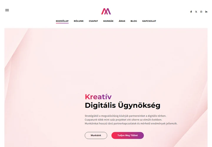 Digitális kreatív stúdió és fejlesztő ügynökség – a sablon nyitóoldala