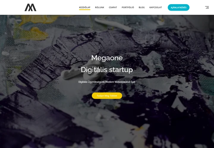 Vállalati tanácsadó és márkafejlesztő startup ügynökség – a sablon nyitóoldala