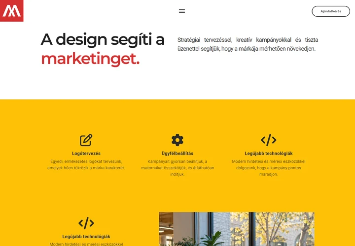 Rugalmas egyoldalas marketing és termékbevezető portfólió – a sablon nyitóoldala