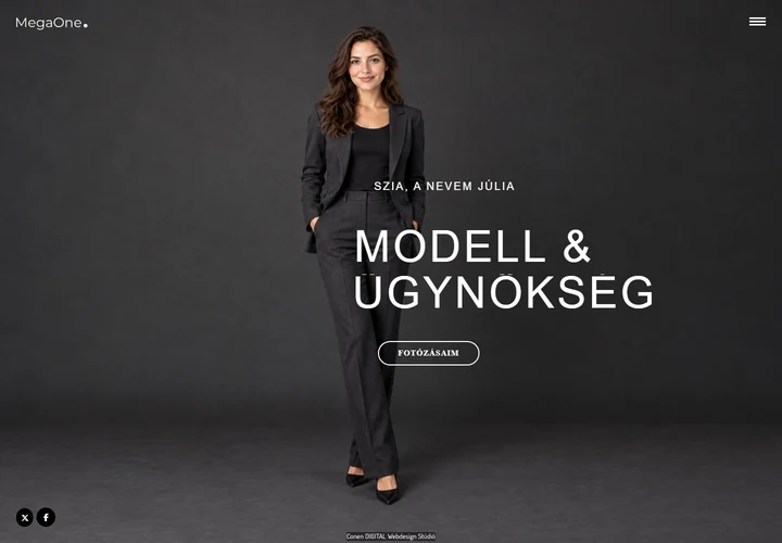 Júlia egyéni fotóművészeti portfóliója – a sablon nyitóoldala
