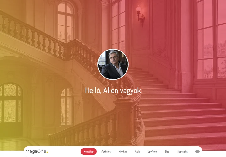Grafikai és alkalmazástervezői személyes profil – a sablon nyitóoldala