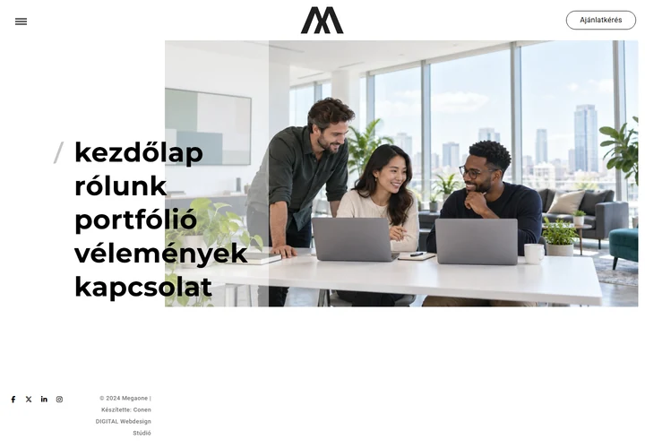 Webes felületek fejlesztésére és csomagolástervezésre szakosodott stúdió – a sablon nyitóoldala