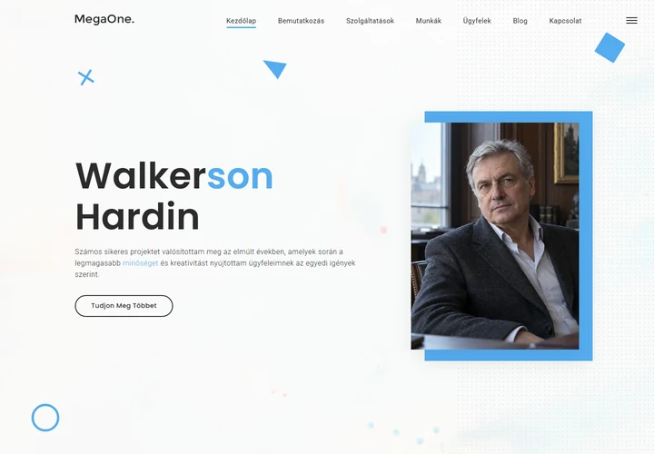 UI/UX tervező és webfejlesztő szakmai önéletrajza – a sablon nyitóoldala