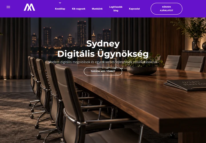 Dizájn, tanácsadás és robusztus webfejlesztés – a sablon nyitóoldala