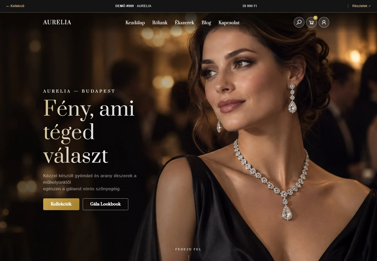Ékszerek és divatmárka – a sablon nyitóoldala