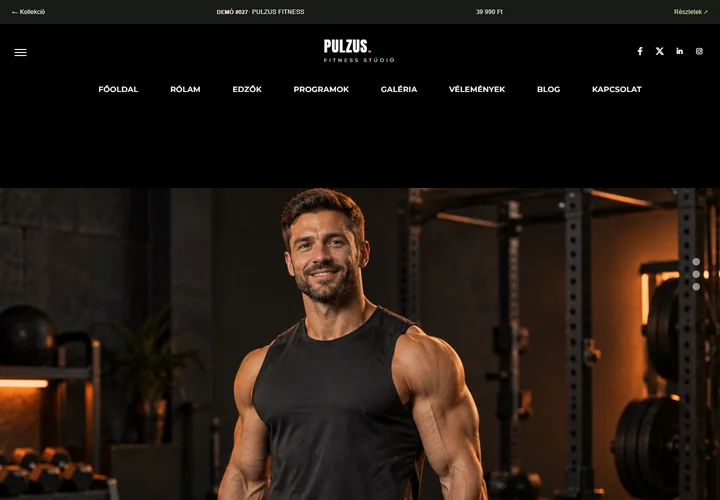 Személyi edzés és fitneszstúdió – a sablon nyitóoldala